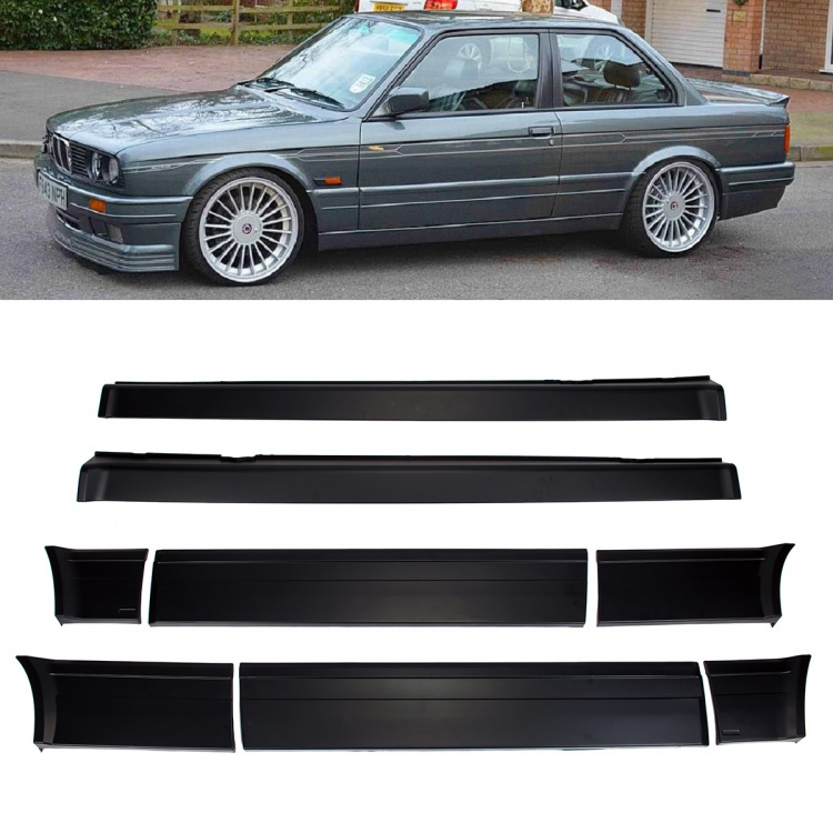 Upgrade Design Planken Seitenbeplankung / Verkleidung / Seitenschweller im Tech II Design für BMW 3er E30 2-Türer Limo Modelle